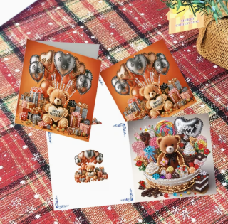 Preview: Diamond Painting 6 Stück Geburtstagskarten Bären